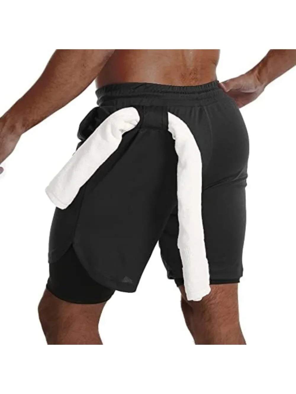 Men's 2-in-1 Quick Dry Running Shorts with Side Pockets for Gym & Athletic